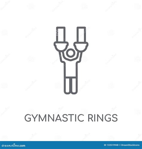 Icono Linear De Los Anillos Gimnásticos Logotipo Gimnástico De Los