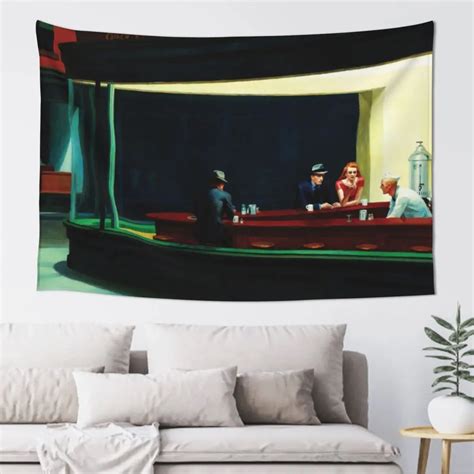 Nighthawks от Эдварда Хоппера Гобелен Декор комнаты Украшение комнаты ...