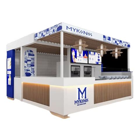 12 By 12 Ft High End Solid Wood Yogurt Kiosk Design Mall Kiosks