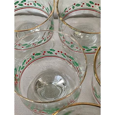 1980’s Libbey Glass For Arby’s “holly Berry” Christmas Dessert Glasses A Set Of 6 Chairish