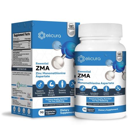 Zma Capsules Elicura Zinc Monomethionine Aspartate 60 Veg Capsules