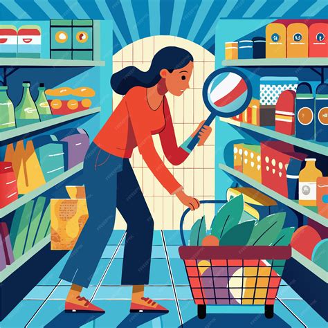 People searching products in shopping vector illustration | Premium AI