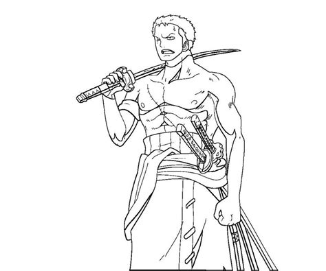 Roronoa Zoro 3 Coloring Crafty Teenager