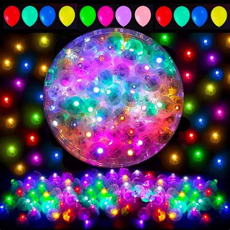 100 Pzs Mini Luces Led Redondas De Globos Luz Colores Fiesta Meses