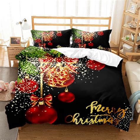 Christmas Duvet Cover Set Christmas Tree Snowman Elk Bedding Sets 3D ...