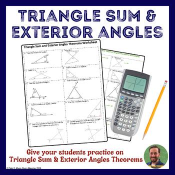 The Exterior Angle Theorem Worksheet Answer Key With Work Prntbl