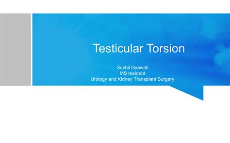 Testicular Torsion Torsion Of Testes Ppt