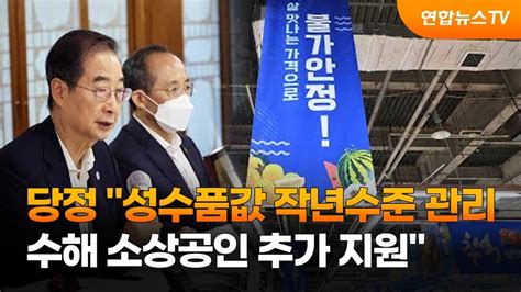 당정 성수품값 작년수준 관리수해 소상공인 추가 지원 연합뉴스tv Yonhapnewstv Youtube