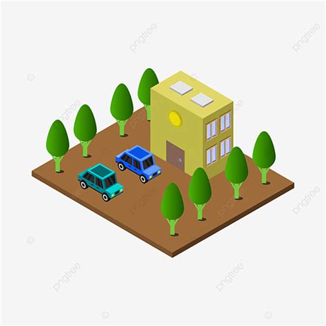 Tree Illustrations Clipart Hd Png Isometric Bank With Illustrated