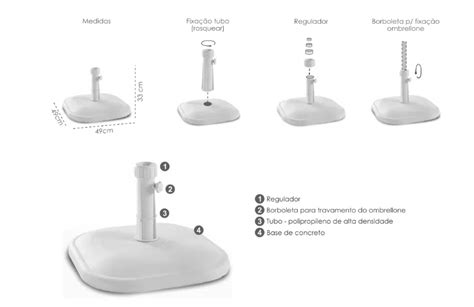 Base Para Ombrelone Em Concreto Pintado Multimix M Veis E Deco