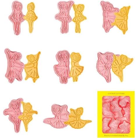 8 Pièces Emporte Pièce Ballerine 3D Moule Biscuit Plastique Cookie