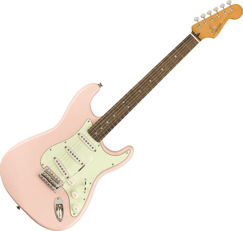 Squier Classic Vibe 60s Stratocaster Fsr Ltd Shell Pink With Mint Pickguard Pink Solid Body