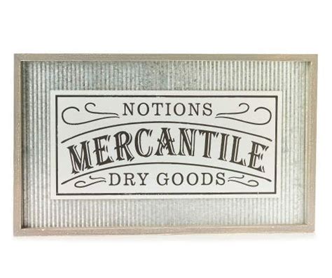 Notions Mercantile Dry Goods Framed Metal Plaque Metal Plaque Wall