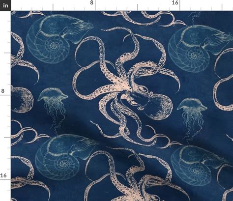 Colorful Fabrics Digitally Printed By Spoonflower Deep Sea