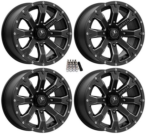 Msa M42 Bounty Utv Wheels Rims Satin Black 14 Yamaha Viking Wolverine Yxz1000r Cfmoto Zforce