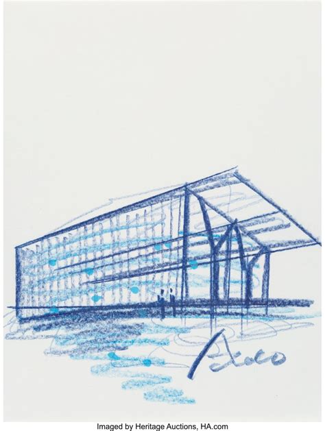 Sold Price Tadao Ando Japanese B Drawing Of Modern Art Museum