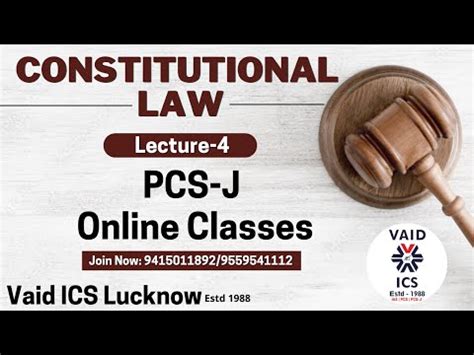 Constitution Law Lecture Vaids Ics Lucknow Pcs J Classes Youtube