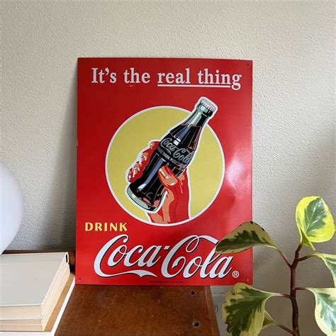 Coca Cola Wall Decor Vintage Coca Cola Its The Real Thing Metal