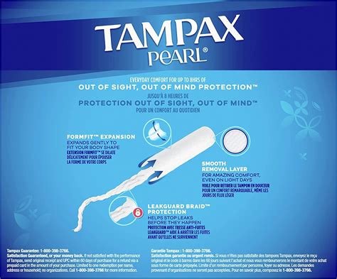 Tampax Pearl Super Plus Tampons 50ct Unscented With Leakguard Braid