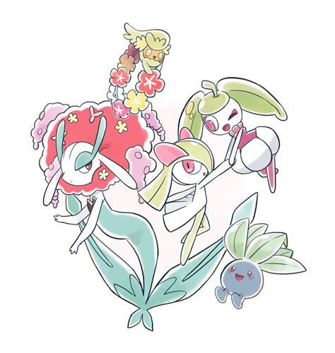 Kirlia Oddish Steenee Comfey Florges And More Pokemon Drawn By