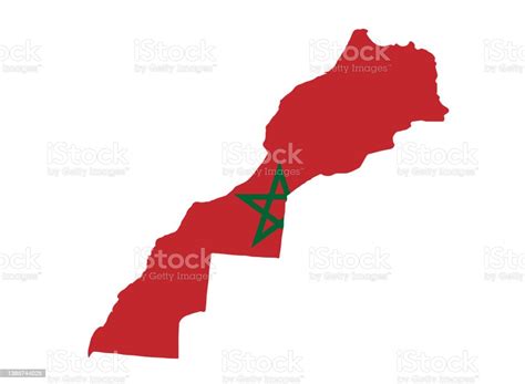 Morocco Flag On Map Isolated On  Or Transparent Background Symbol Of