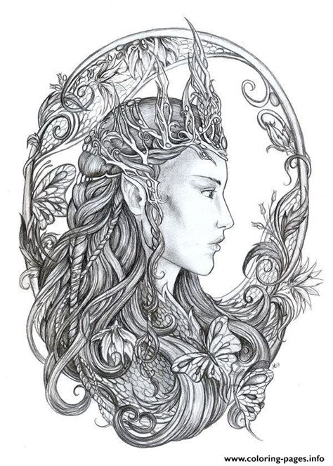 Hd Difficult Fairie Adult Coloring Pages Printable