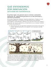 Actividad de transferencia Qué entendemos por innovación docx QUÉ