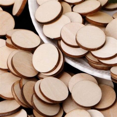 100pcs Runde Holzscheiben Deko Holz Scheiben Kreis Basteln DIY 20 Mm EBay