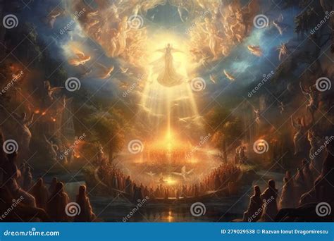 Illustration That Depicts A Celestial Concept Of Heaven Representing