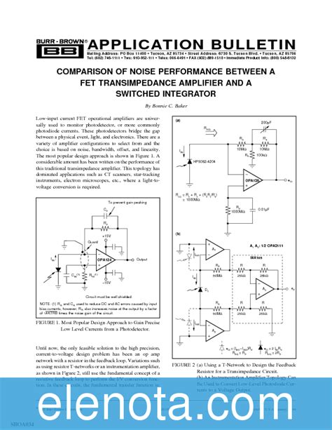 Opa Datasheet Pdf Kb Burr Brown Pobierz Z Elenota Pl