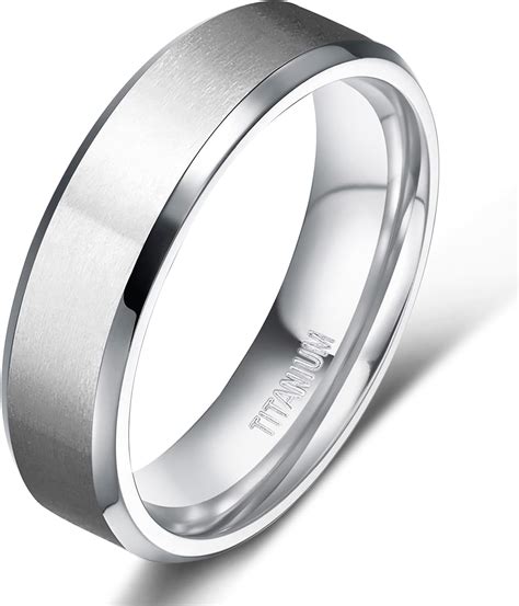 TIGRADE Titanium Rings 4MM 6MM 8MM 10MM Wedding Band In Comfort Fit