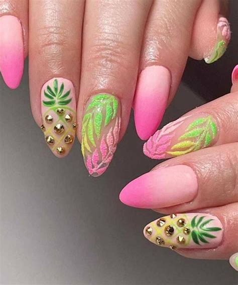 Tropical Flair Pineapple Nail Designs For Sunny Dispositions