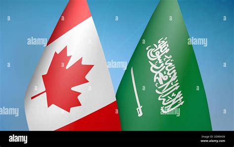 Canada And Saudi Arabia Two Flags Stock Photo Alamy