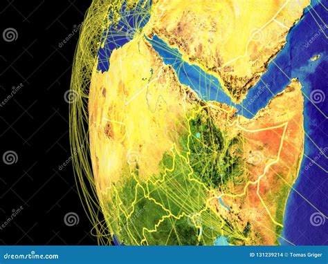 Northeast Africa On Globe From Space Stock Illustration Illustration