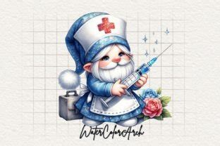 Gnome Nurse Sublimation Clipart Graphic By Watercolorarch Creative