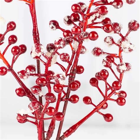 Snowy Red Artificial Berry Christmas Floral Stem Picks Sprays