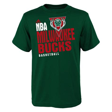 adidas Milwaukee Bucks Youth Stacked Extreme T-Shirt - Green