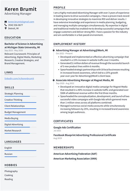 Walmart Advertising Manager Resume Examples Resumecat