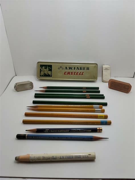 Lot Of Vintage Aw Faber Castell Pencil Leads Peel Of Magic Rub Eraser