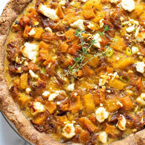 Savory Butternut Squash Pie With Caramelized Onion And Feta