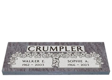 Roses Bloom For You Companion Granite Headstone X