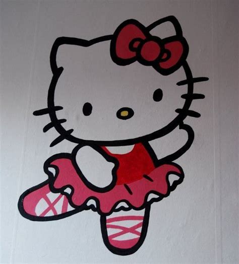 Muurschildering Hello Kitty Als Ballerina Muurschildering Hello