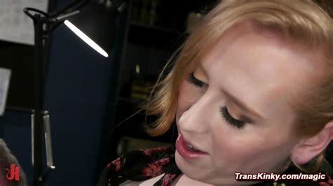 Blonde Trans Anal Fucks Bound Boss In Hairy Ass