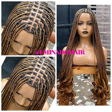 Braided Wig Braidswig Knotless Braidsboho Braids Wig For Etsy