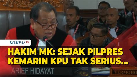 Hakim MK Arief Hidayat Sentil KPU Di Sidang Sengketa Pileg Sejak