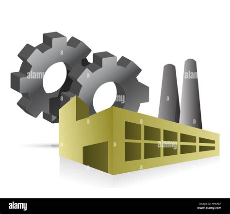 Factory and industrial gears illustration design over white Stock Photo - Alamy