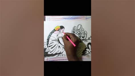 Sankranthi Drawing Pongal Drawing Haridas Muggulu Shorts Youtube