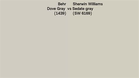 Behr Dove Gray 1439 Vs Sherwin Williams Sedate Gray SW 6169 Side By