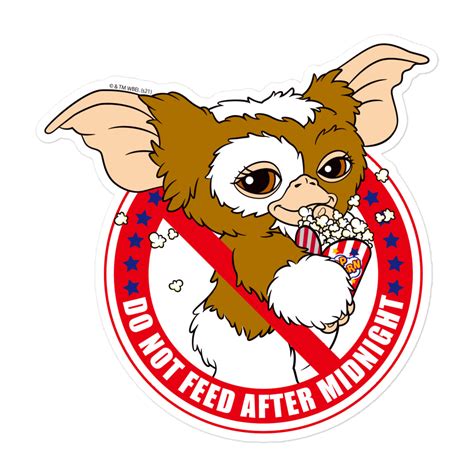 Gremlins Dont Feed After Midnight Die Cut Sticker Warner Bros Shop