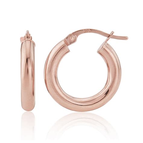 Ct Rose Gold Extra Small Hoop Earrings Gemset Pearl Jewellery